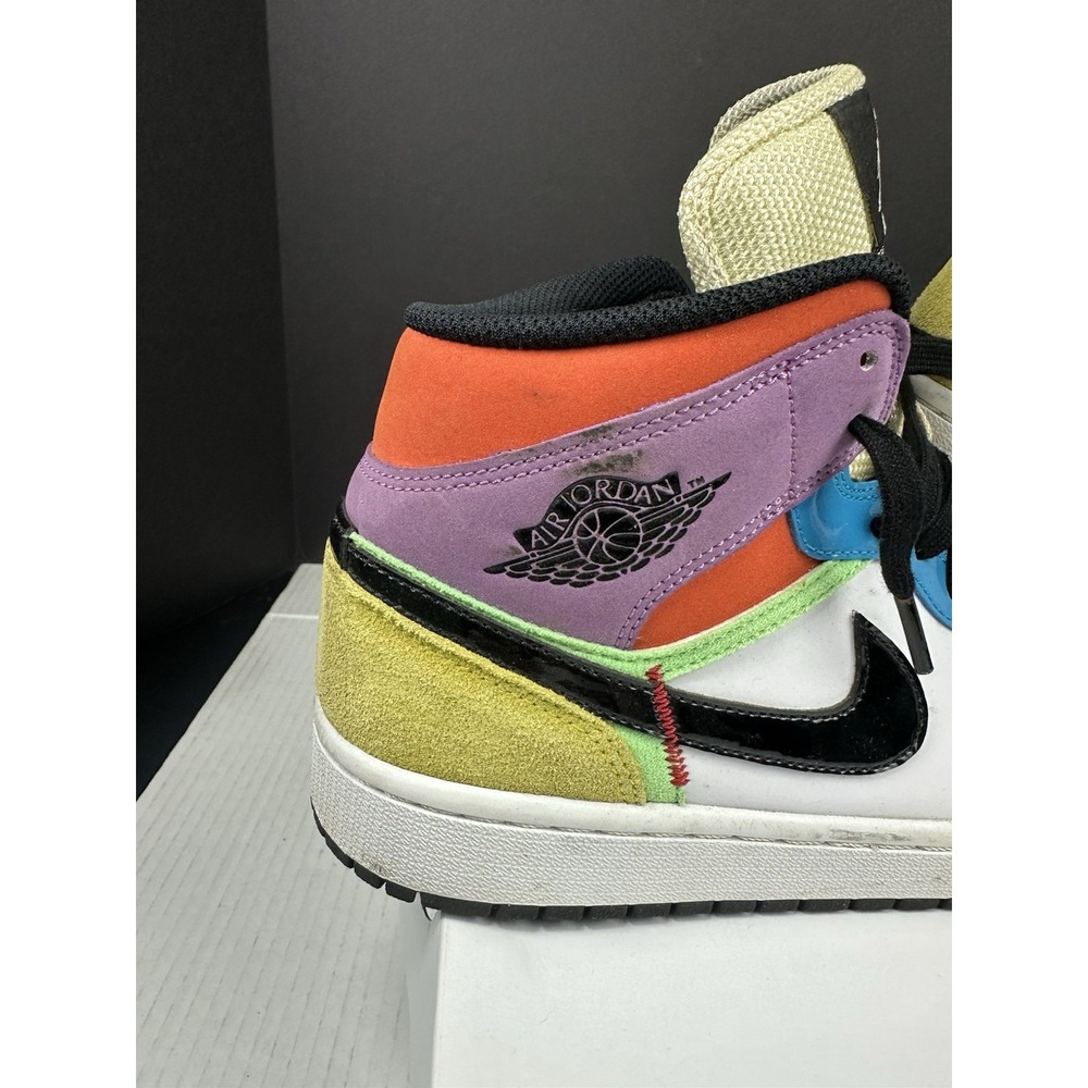 2020 Womens Nike Air Jordan Retro 1 "Lightbulb MID SE Shoes! Size 10 Extra Laces - Picture 7 of 16